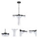 Estrella LED 27.6 inch Flat Black Pendant Ceiling Light, 5 Arm