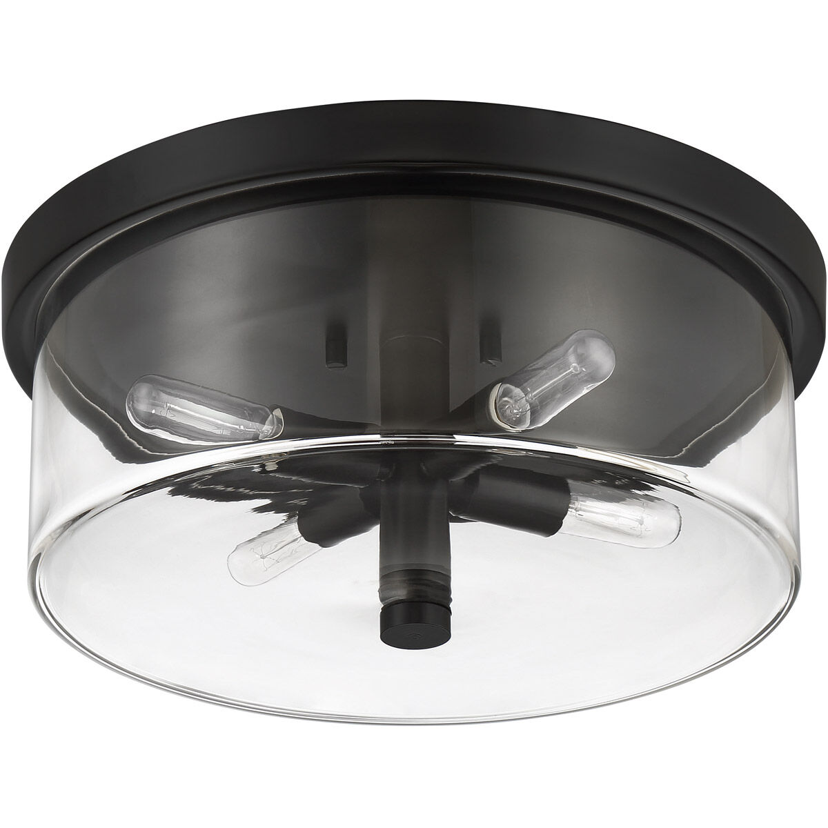 Hailie 4 Light 15 inch Flat Black Flushmount Ceiling Light
