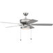 Pro Plus 119 52 inch Brushed Satin Nickel with Brushed Nickel/Greywood Blades Contractor Ceiling Fan, Pan