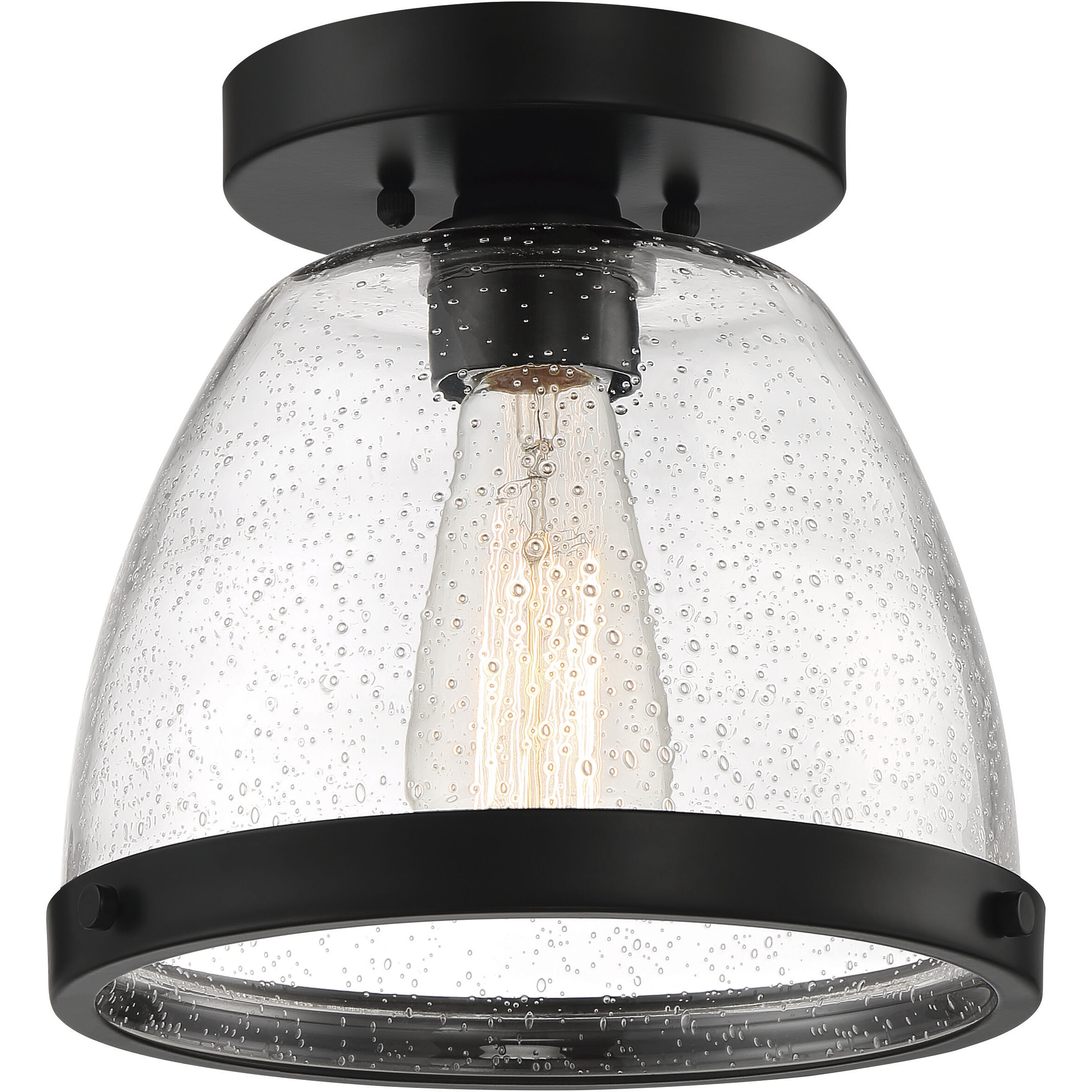 Lodie 1 Light 10 inch Flat Black Flushmount Ceiling Light