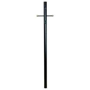Fluted 84 inch Textured Black Outdoor Direct Burial Pole, Fluted
