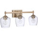 Stellen 3 Light 22 inch Satin Brass Vanity Light Wall Light