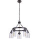 Foxwood 5 Light 24.63 inch Flat Black with Dark Teak Chandelier Ceiling Light in Flat Black/Dark Teak