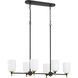 Council 6 Light 15 inch Flat Black/Satin Brass Island Light Ceiling Light
