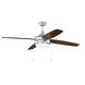 Phaze 4 52 inch Brushed Polished Nickel with Walnut/Dark Oak Blades Fan