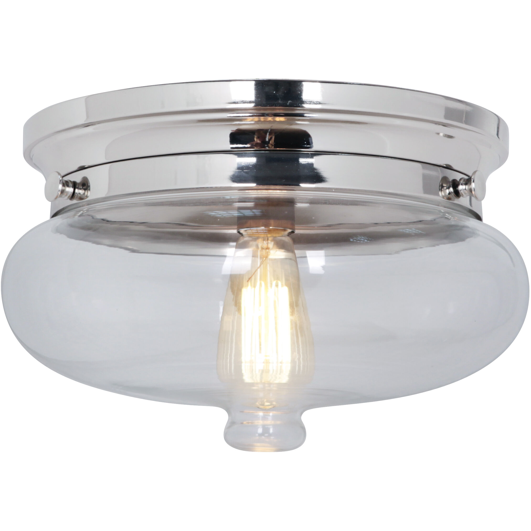 Yorktown 1 Light 13.25 inch Polished Nickel Flushmount Ceiling Light