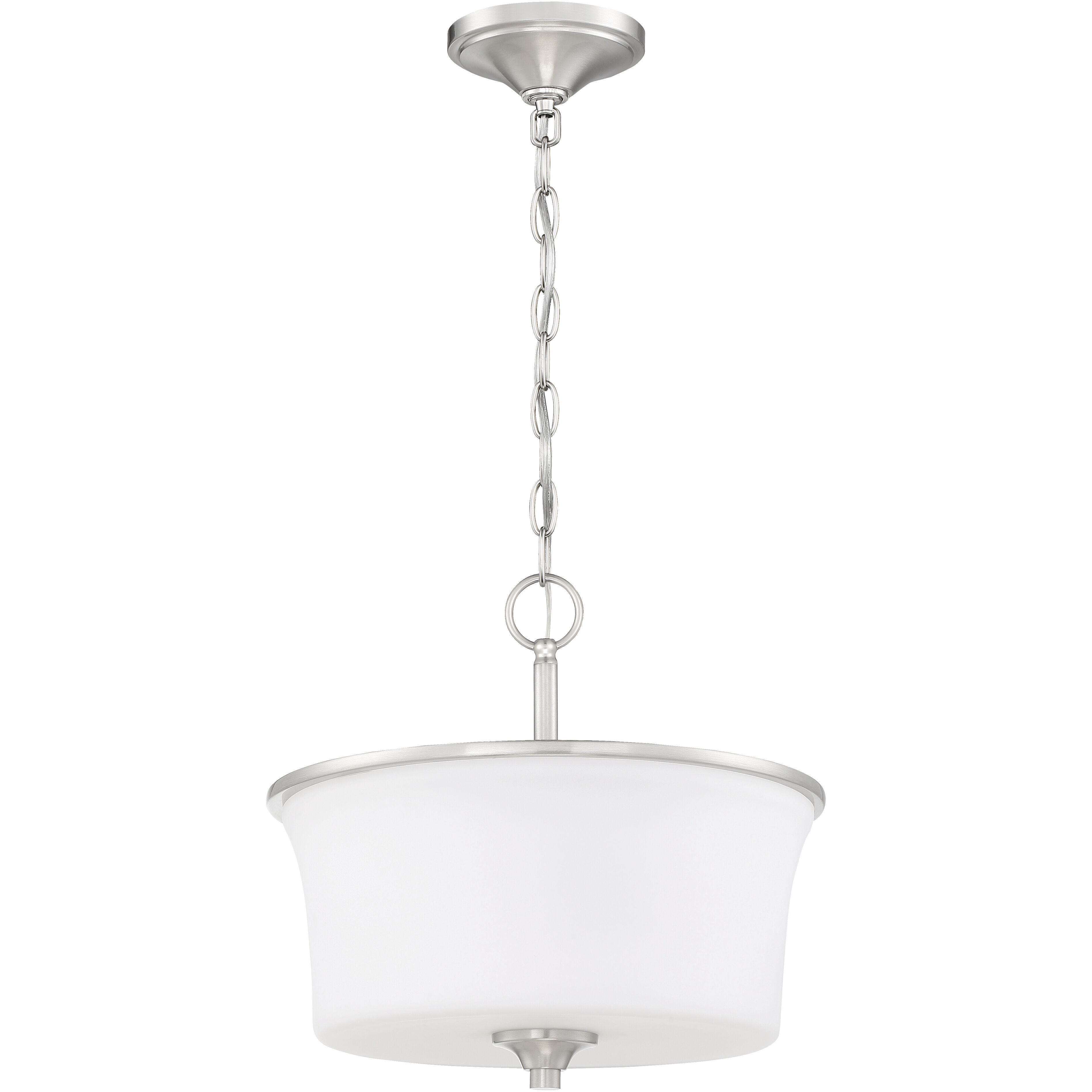 Neighborhood Gwyneth 2 Light 13 inch Brushed Polished Nickel Convertible Semi Flush Ceiling Light in White Frost Glass, Neighborhood Collection