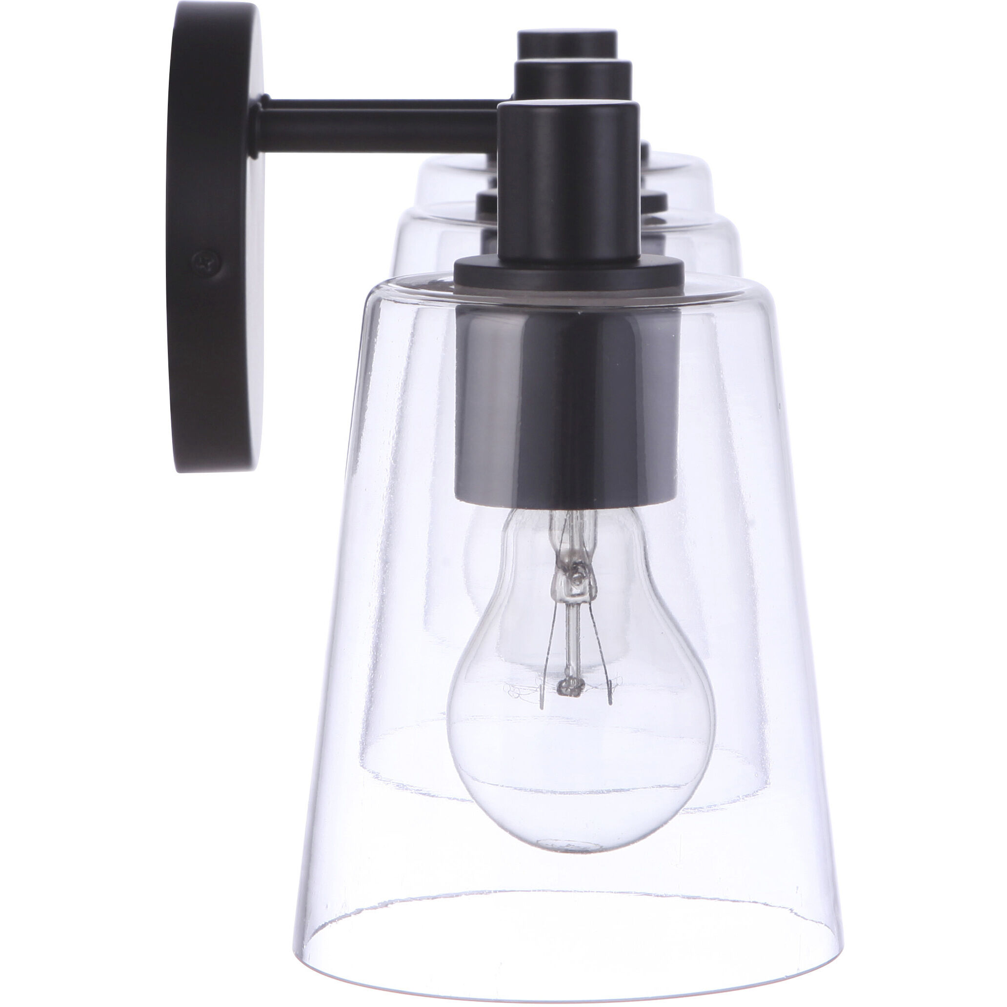 Emilio 3 Light 23 inch Flat Black Vanity Light Wall Light