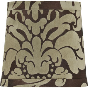 Design & Combine Brown Damask 6 inch Clip Shade