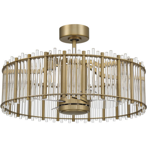 Reveal 24 inch Satin Brass with Clear Acrylic Blades Fandelier