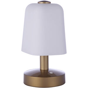 Rechargable Portable 9 inch 5.00 watt Painted Satin Brass Table Lamp Portable Light