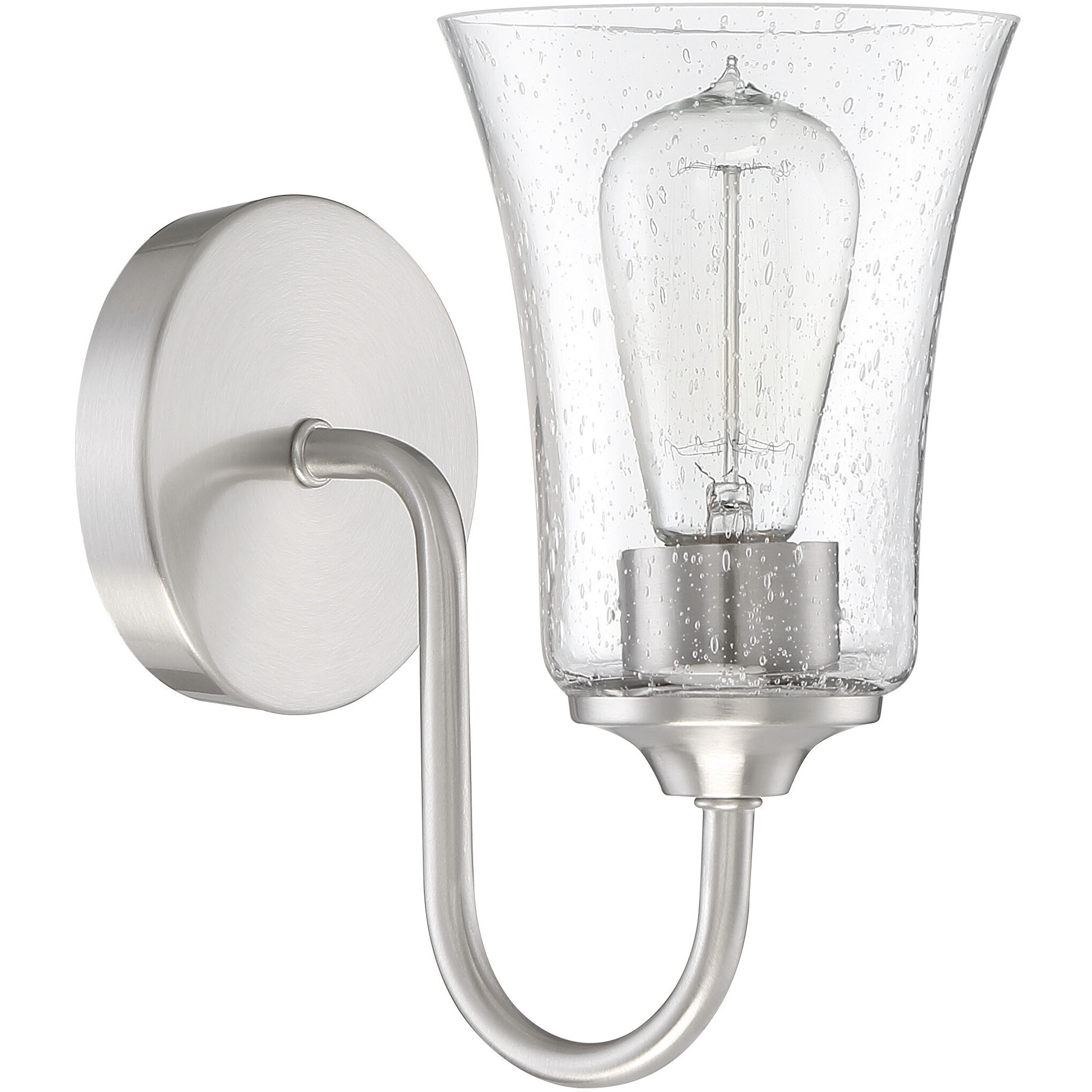 Neighborhood Gwyneth 1 Light 5 inch Brushed Polished Nickel Wall Sconce Wall Light in Clear Seeded, Neighborhood Collection