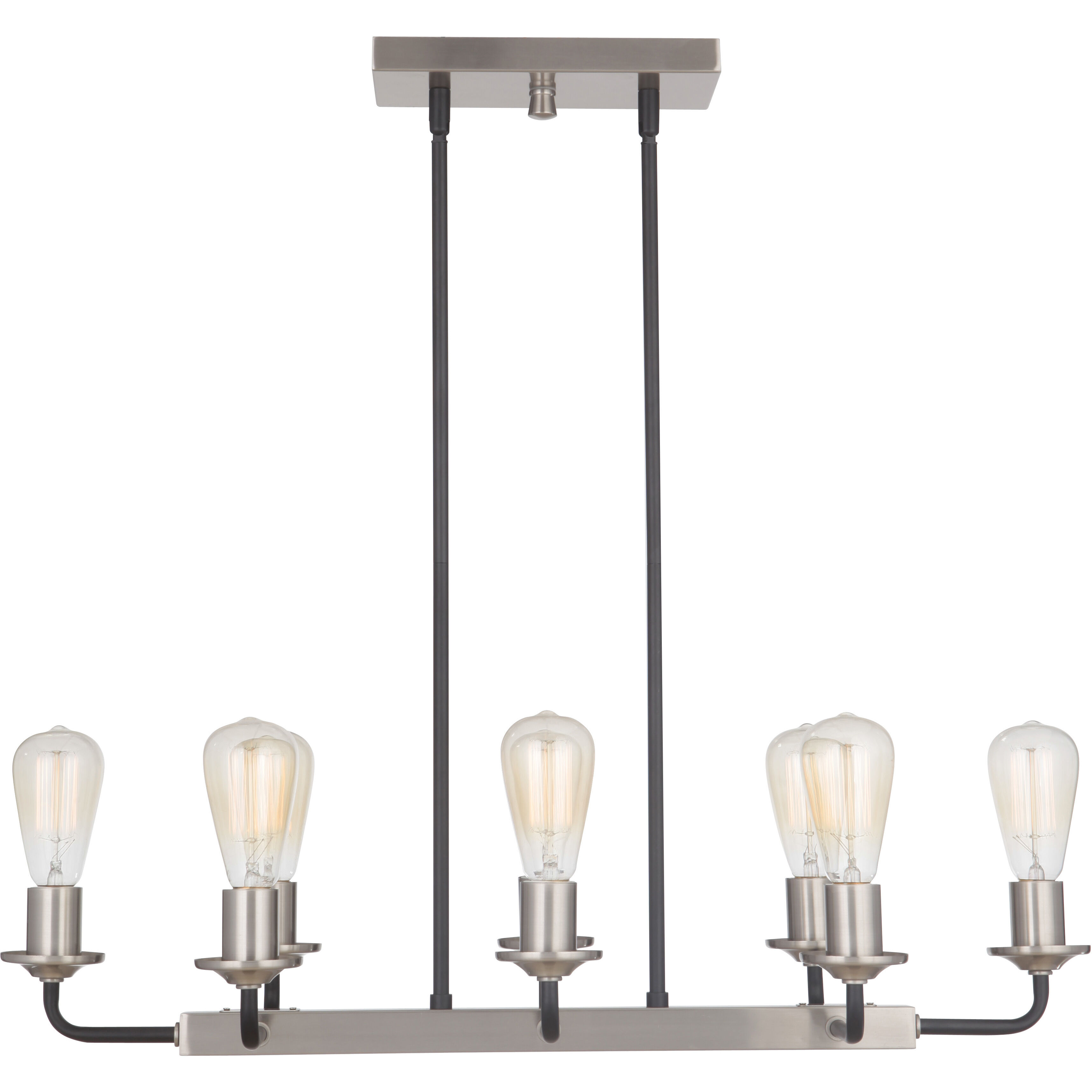 Neighborhood Randolph 8 Light 30 inch Flat Black/Brushed Polished Nickel Island Light Ceiling Light, Neighborhood Collection