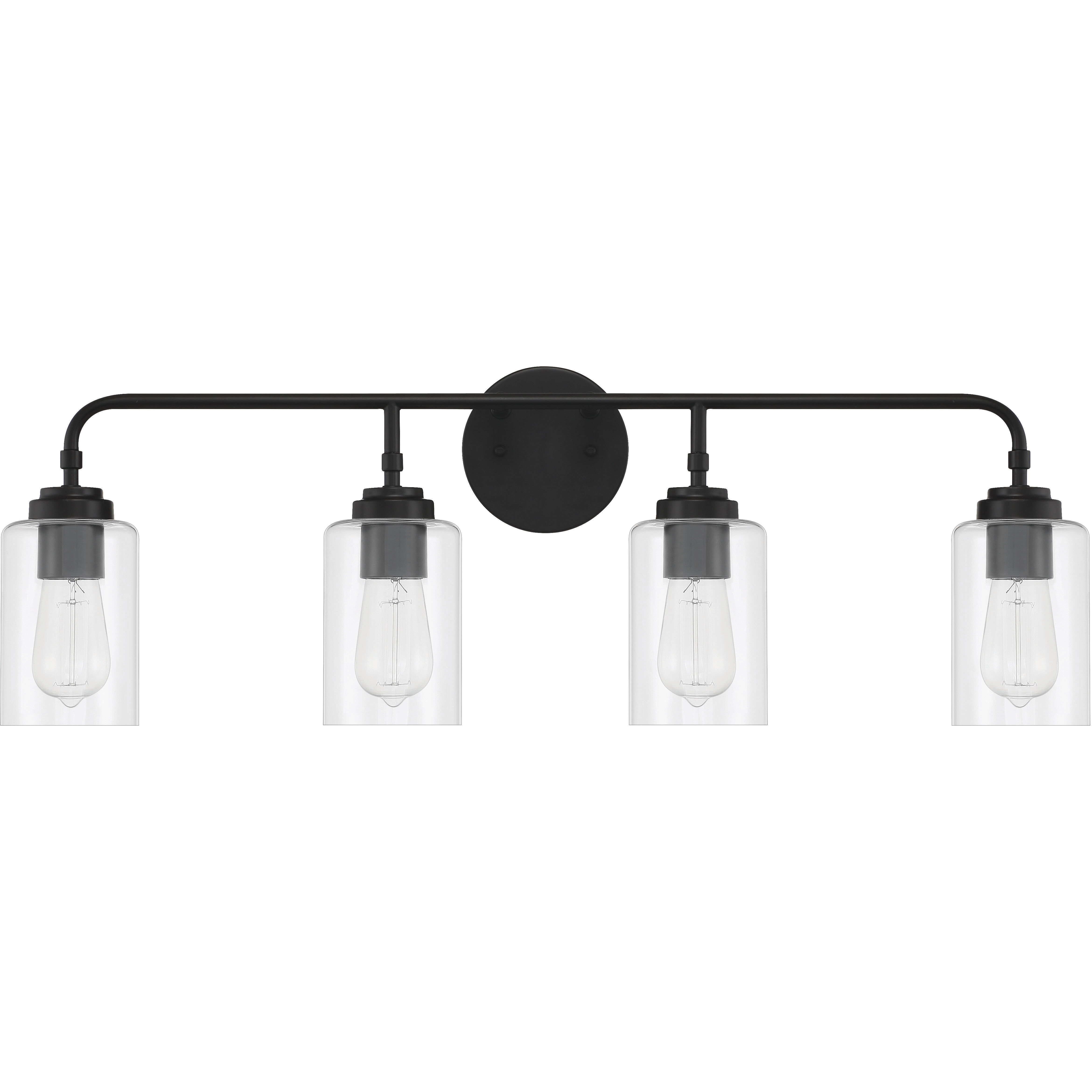 Stowe 4 Light 31 inch Flat Black Vanity Light Wall Light