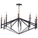 The Reserve 10 Light 42.5 inch Flat Black/Satin Brass Chandelier Ceiling Light in Flat Black and Satin Brass