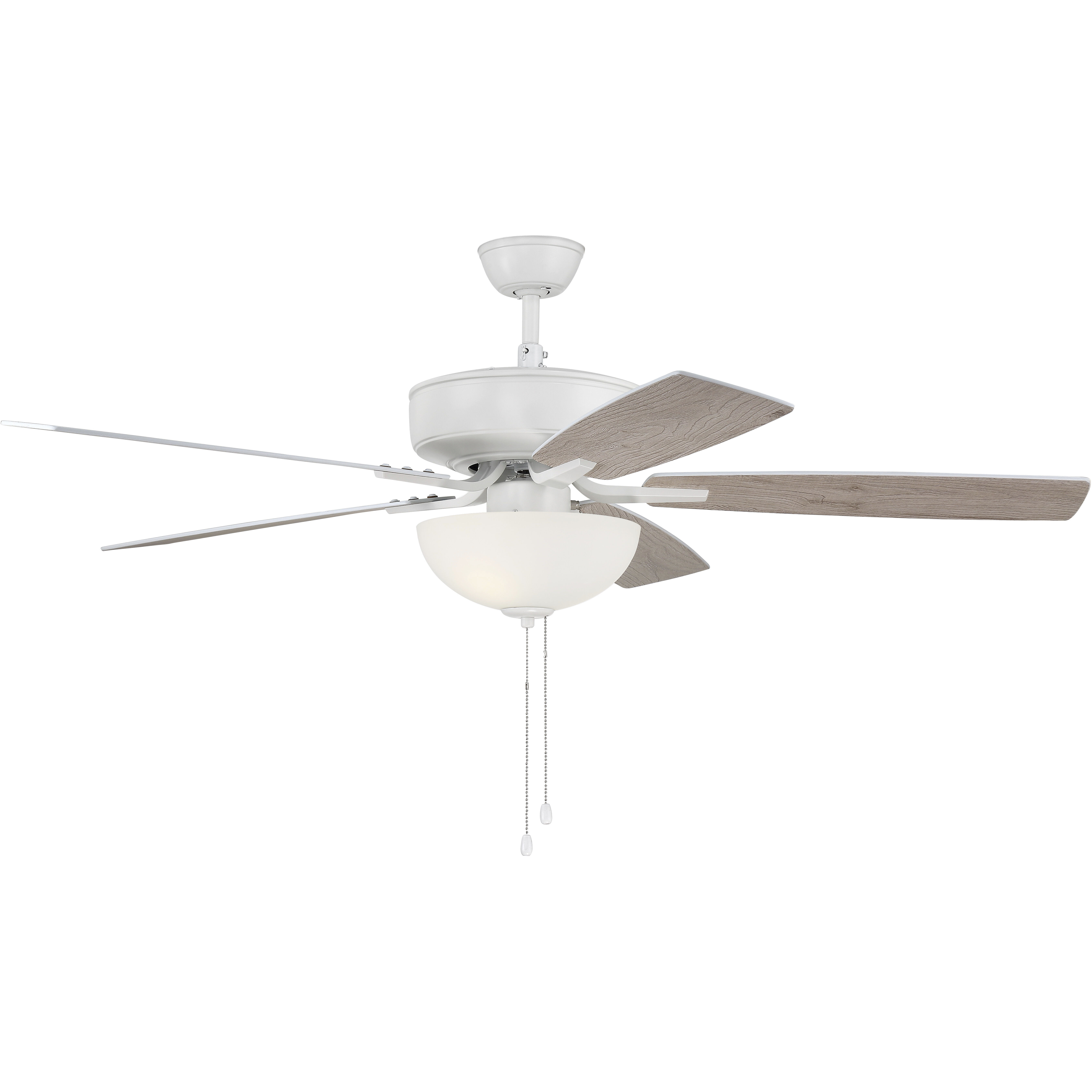 Pro Plus 211 52 inch White with White/Washed Oak Blades Contractor Ceiling Fan in White/Whitewashed Oak