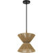 Serena 1 Light 12.13 inch Flat Black/Walnut Pendant Ceiling Light in Flat Black and Walnut