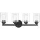 Neighborhood Bolden 4 Light 25 inch Flat Black Vanity Light Wall Light in Clear Seeded, Neighborhood Collection