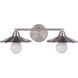 Isaac 2 Light 19.25 inch Brushed Polished Nickel Vanity Light Wall Light