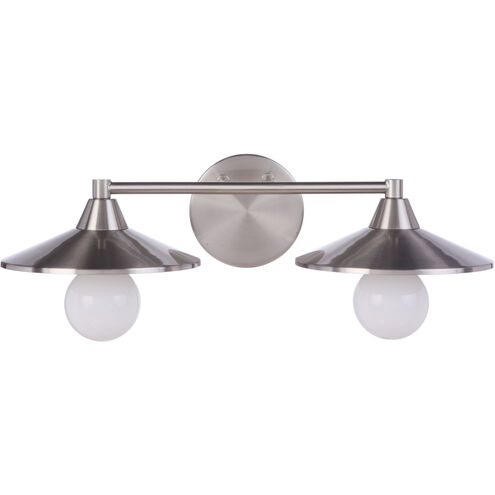 Isaac 2 Light 19.25 inch Brushed Polished Nickel Vanity Light Wall Light