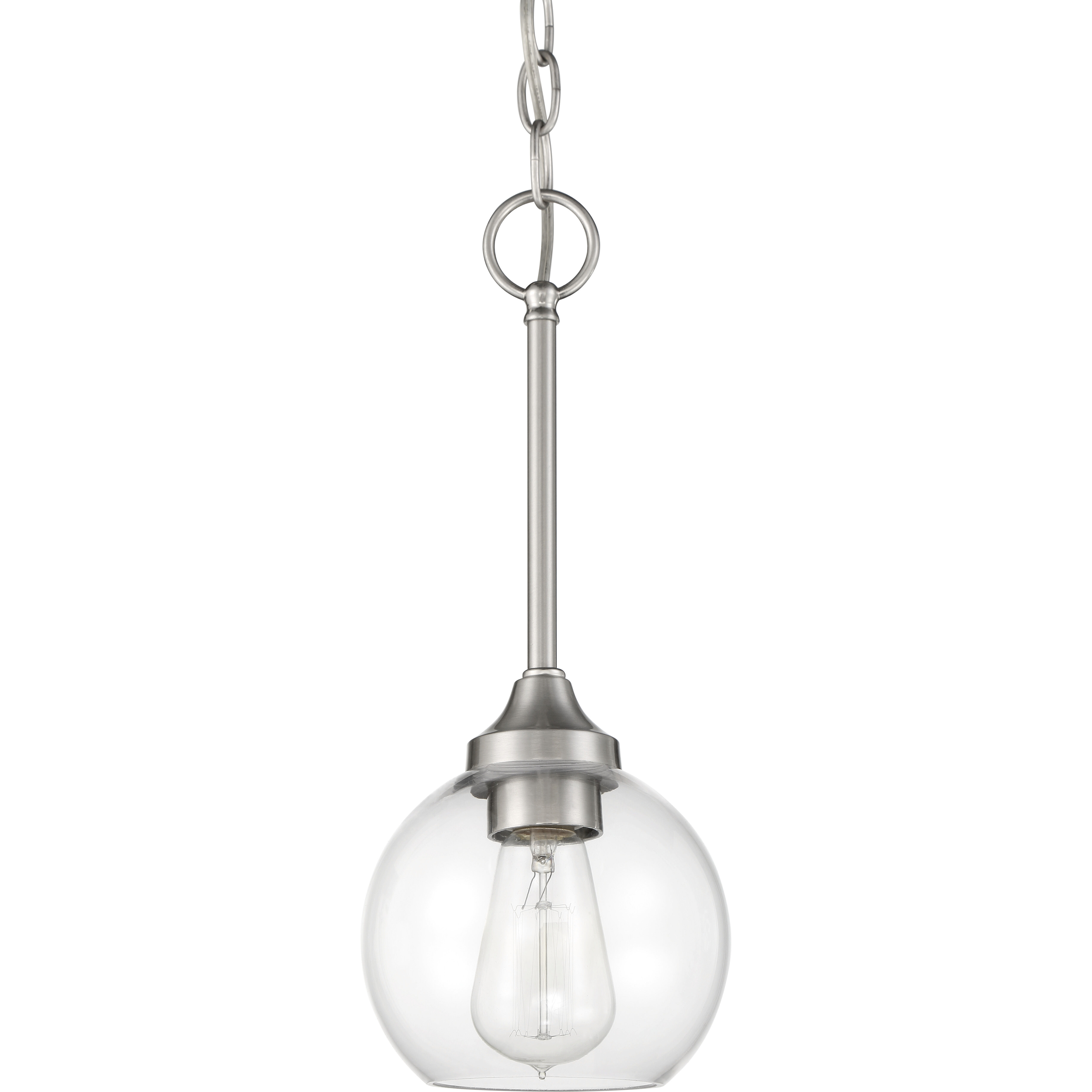 Glenda 1 Light 6 inch Brushed Polished Nickel Mini Pendant Ceiling Light