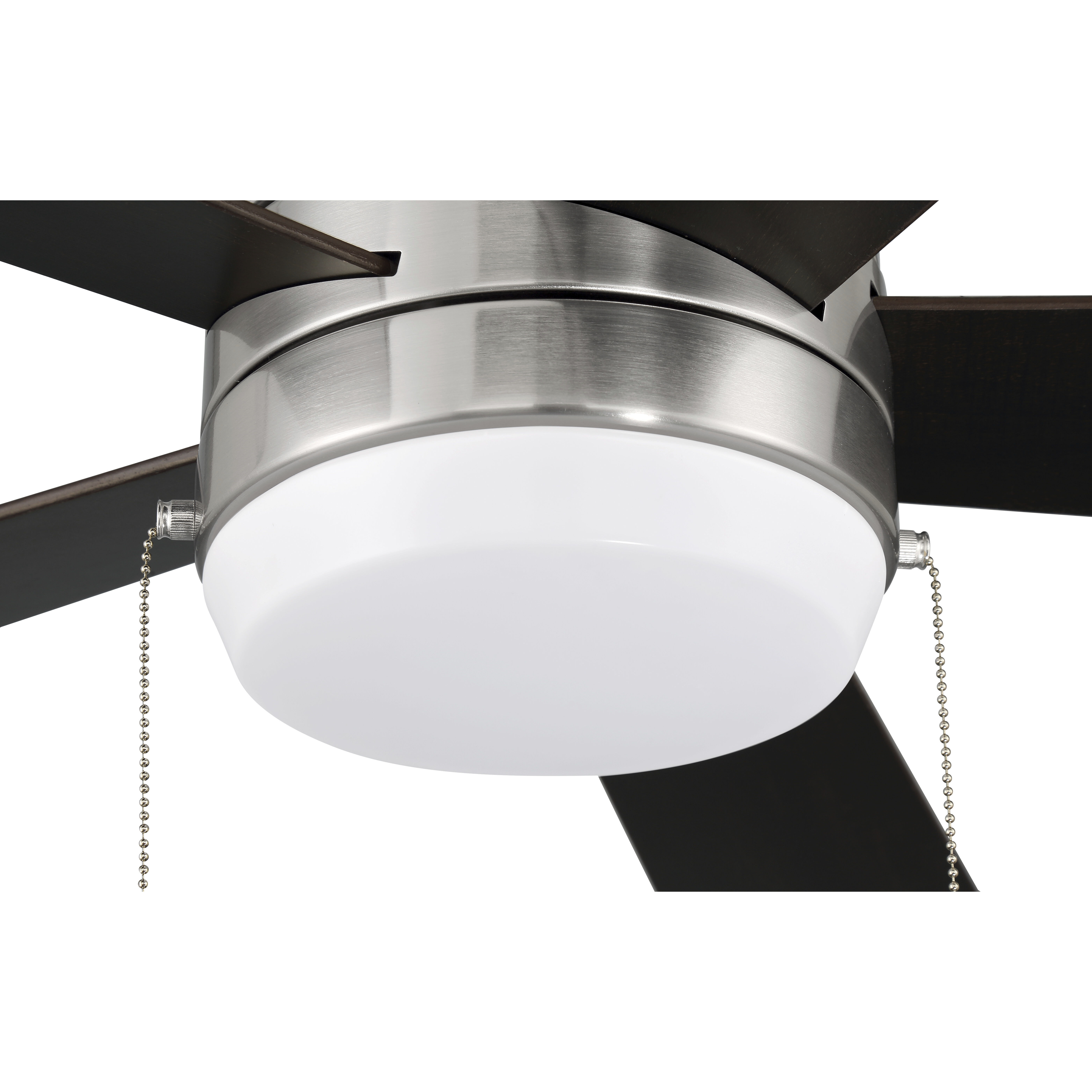 Merit 52 inch Brushed Polished Nickel with Black Walnut/Grey Walnut Blades Ceiling Fan