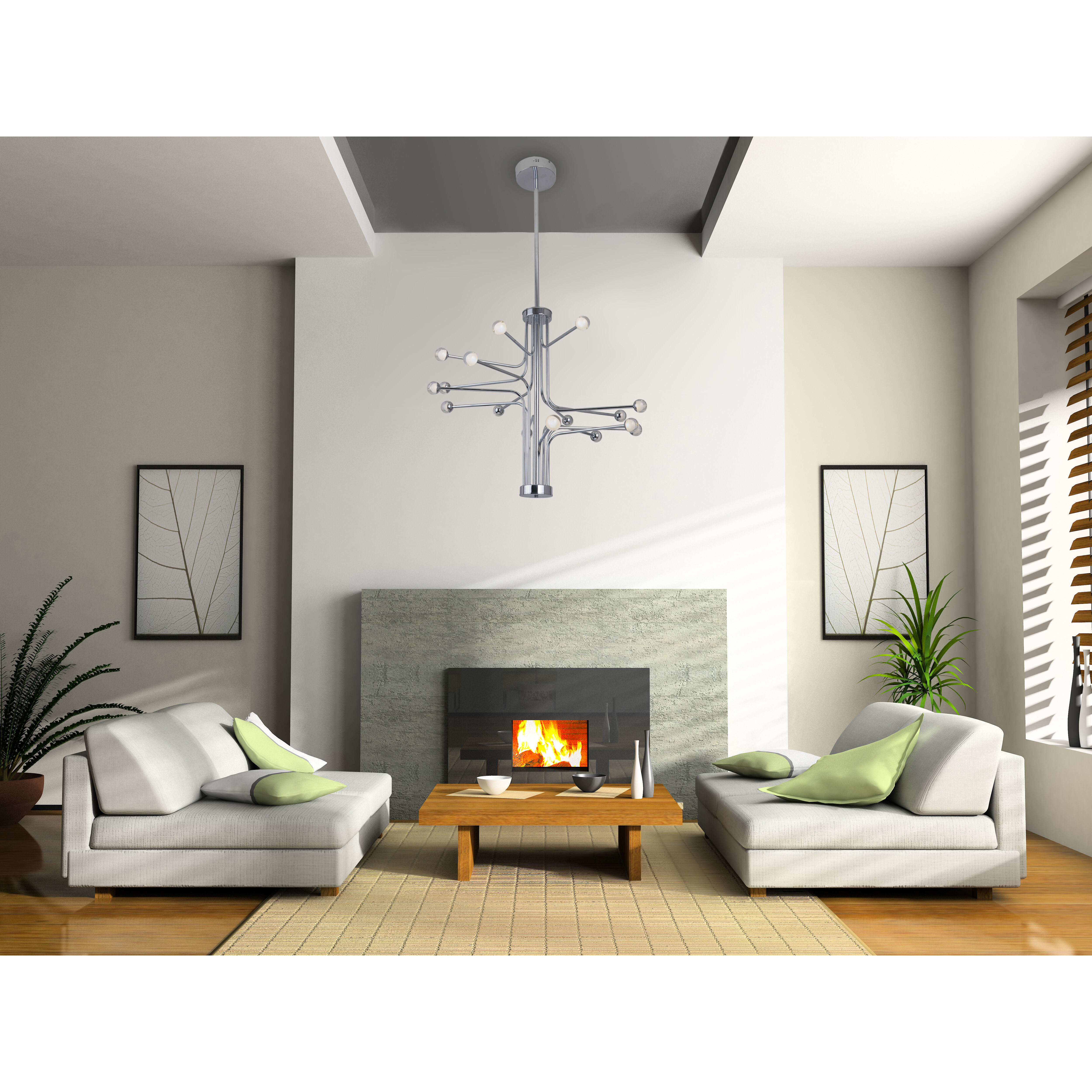 Solis LED 33 inch Chrome Chandelier Ceiling Light