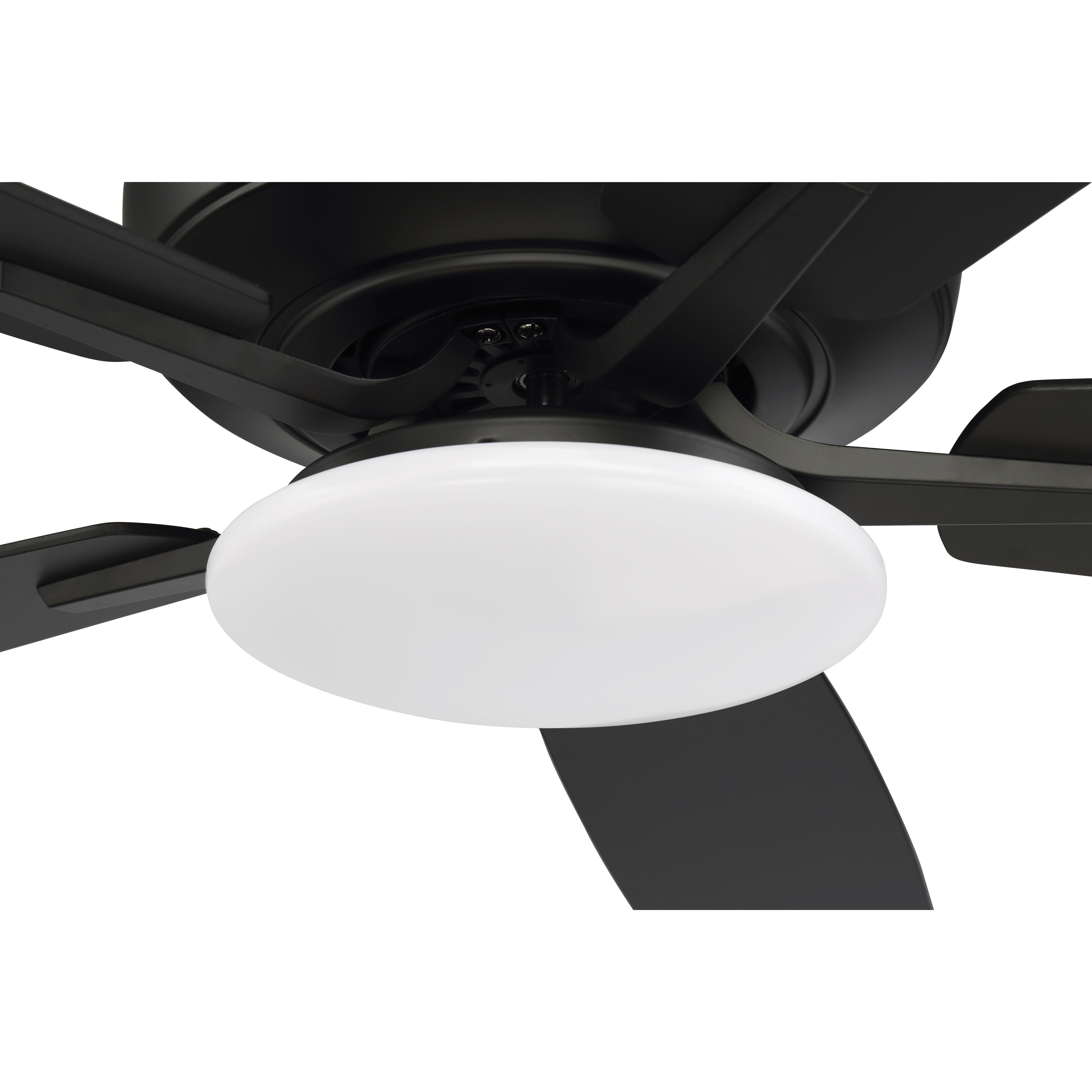 Pro Plus 112 52 inch Flat Black with Flat Black/Grey Wood Blades Contractor Ceiling Fan, Slim