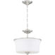 Neighborhood Gwyneth 2 Light 13 inch Brushed Polished Nickel Convertible Semi Flush Ceiling Light in White Frost Glass, Neighborhood Collection