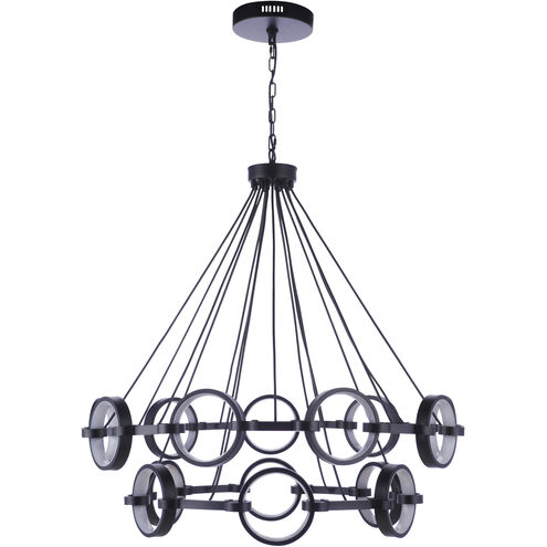 Context LED 36 inch Flat Black Chandelier Ceiling Light