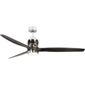 Sonnet 52 inch Chrome with Greywood Blades Ceiling Fan Kit in Grey Wood
