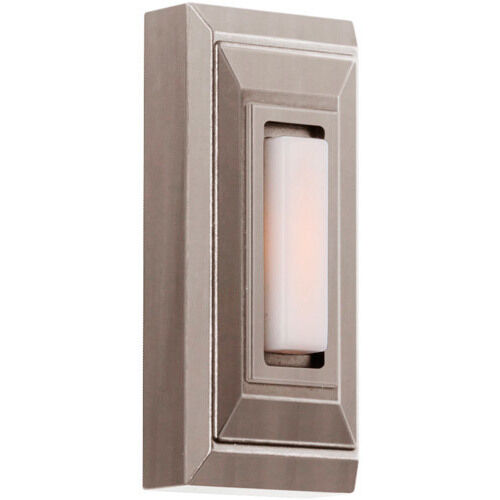 Stepped Rectangle Antique Pewter Push Button