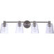 Emilio 4 Light 33 inch Brushed Polished Nickel Vanity Light Wall Light
