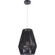 Natural 1 Light 12 inch Flat Black Pendant Ceiling Light