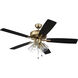 Pro Plus 104 52 inch Satin Brass with Black Walnut/Flat Black Blades Contractor Ceiling Fan