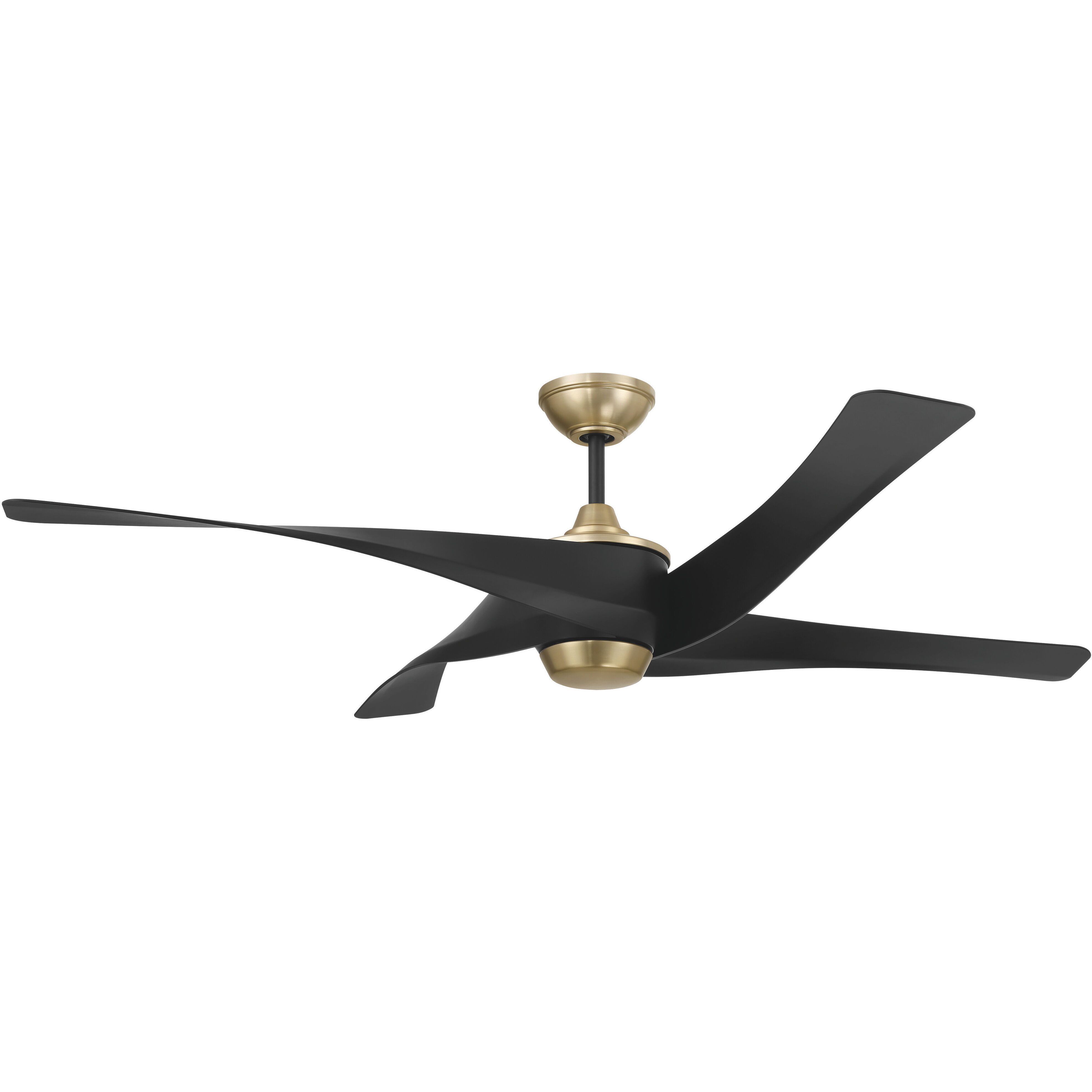 Venn 58 inch Flat Black and Satin Brass with Flat Black Blades Indoor Ceiling Fan