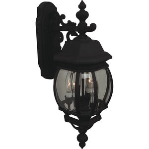 French Style 3 Light 24 inch Textured Black Outdoor Wall Mount in Textured Matte Black, Medium