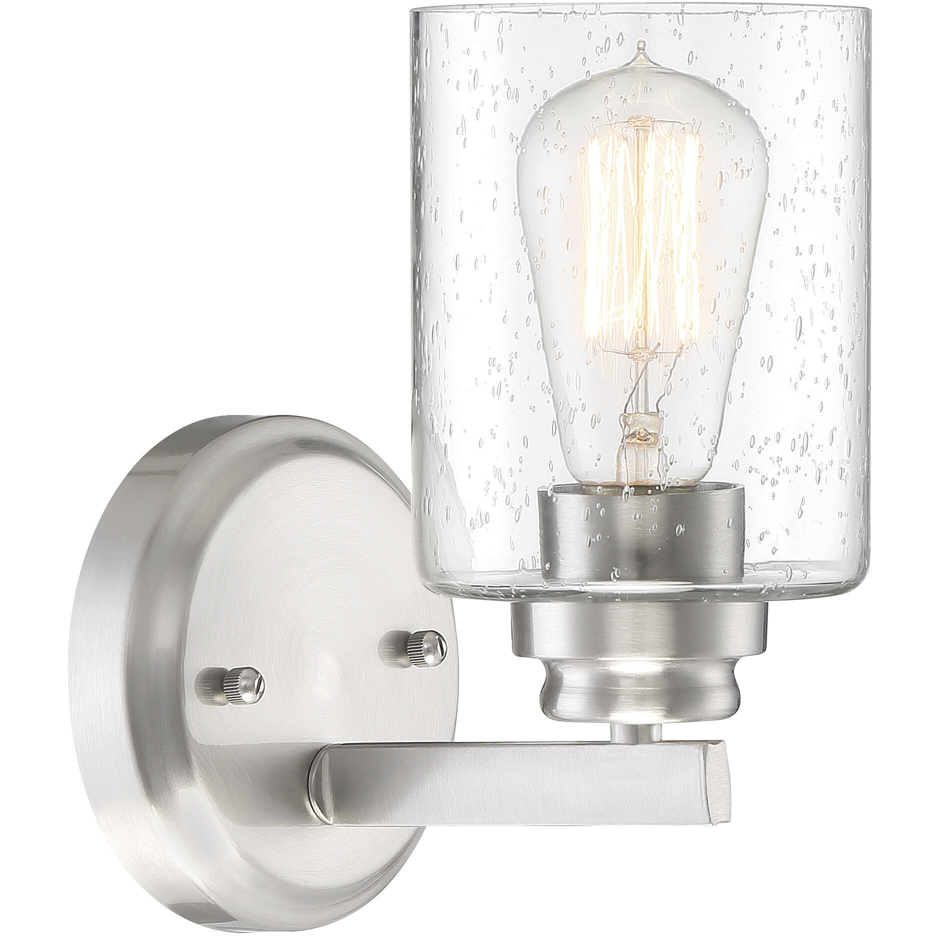 Neighborhood Bolden 1 Light 5 inch Brushed Polished Nickel Wall Sconce Wall Light in Clear Seeded, Neighborhood Collection