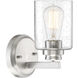 Neighborhood Bolden 1 Light 5 inch Brushed Polished Nickel Wall Sconce Wall Light in Clear Seeded, Neighborhood Collection