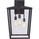 Olsen 3 Light 24 inch Midnight Outdoor Wall Lantern