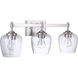 Stellen 3 Light 22 inch Brushed Polished Nickel Vanity Light Wall Light