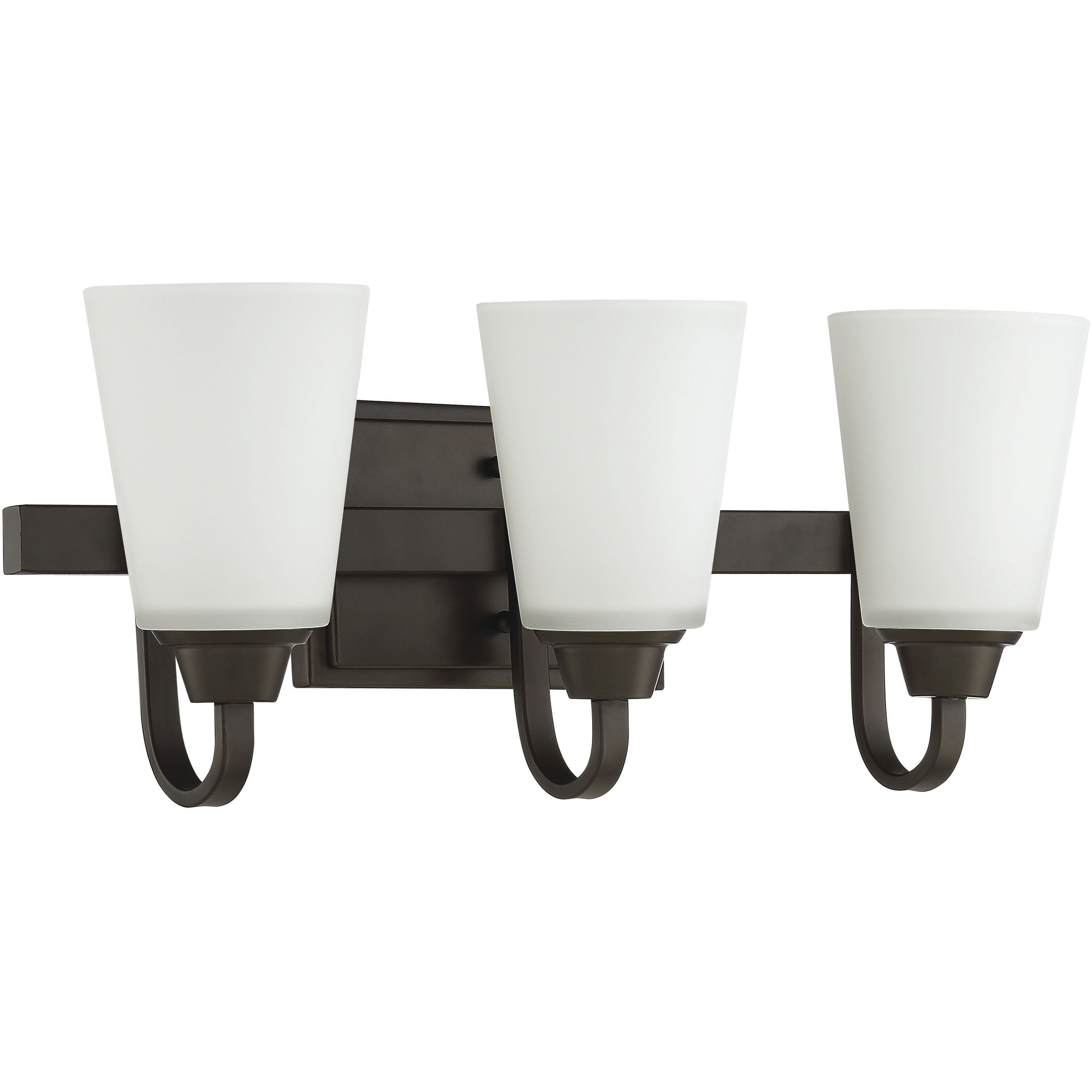 Neighborhood Grace 3 Light 21 inch Espresso Vanity Light Wall Light in White Frosted Glass, Jeremiah