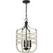 Cavendish 4 Light 14 inch Cottage White/Espresso Foyer Light Ceiling Light