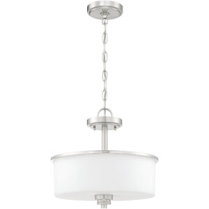 Neighborhood Bolden 2 Light 13 inch Brushed Polished Nickel Convertible Semi Flush Ceiling Light in White Frost Glass, Neighborhood Collection