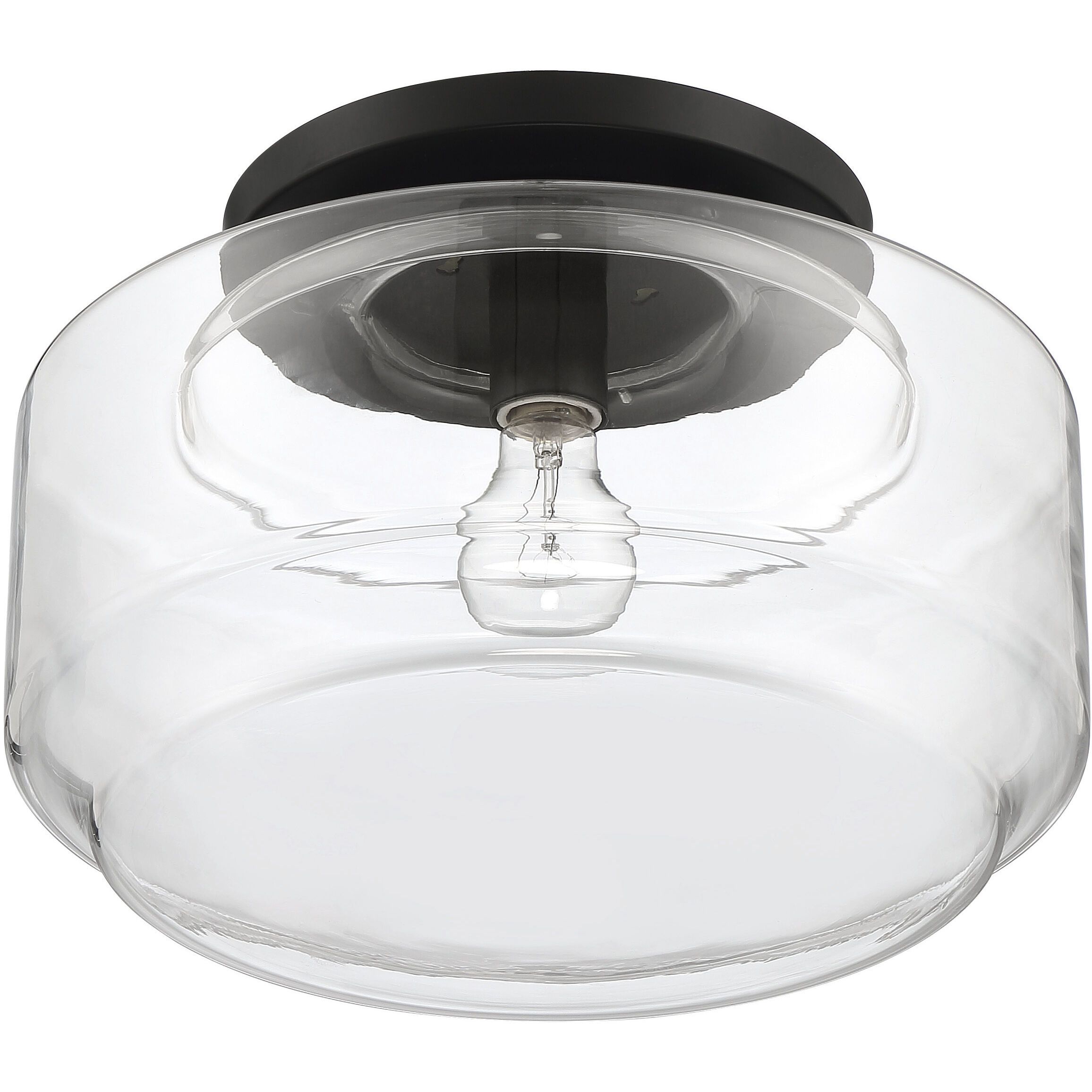 Peri 1 Light 14 inch Flat Black Flushmount Ceiling Light