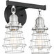 Neighborhood Thatcher 2 Light 12 inch Flat Black/Brushed Polished Nickel Vanity Light Wall Light, Neighborhood Collection