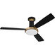 Manning 52 inch Flat Black / Satin Brass with Flat Black/Flat Black Blades Ceiling Fan in Flat Black and Satin Brass