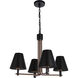 Blake 4 Light 24 inch Flat Black/Satin Brass Chandelier Ceiling Light