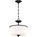 Neighborhood Gwyneth 2 Light 13 inch Flat Black Convertible Semi Flush Ceiling Light in White Frost Glass, Neighborhood Collection