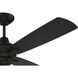 Moto 52 inch Flat Black with Flat Black/Greywood Blades Ceiling Fan